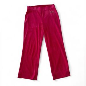 Juicy Couture Velour Track Pants in a vibrant "Free Love" Hot Pink Size XS